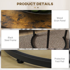 Nesting Tables Set of 3, Round Coffee Table, Stacking Side Tables with Steel Frame for Living Room
