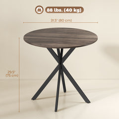 31.5" Industrial Round Dining Table - White Oak