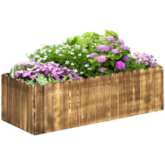 40" x 16" x 12" Wooden Raised Garden Bed, Raised Planter Box, Planter Raised Bed with Drainage Holes, Natural