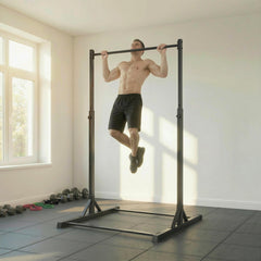 Portable Pull Up Station, Height Adjustable Pull Up Bar with 8 Levels for Home Gym Strength Training, 440LBS Capacity