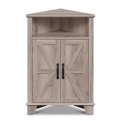 4-Tier Corner Storage Cabinet with Open Shelf-Gray