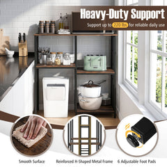 4-Tier Heavy-Duty Kitchen Baker's Rack- Brown