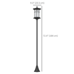 72" Solar Post Light, Cool White LED Outdoor Lamp, Waterproof IP44 for Patio, Garden, Backyard, Pathway