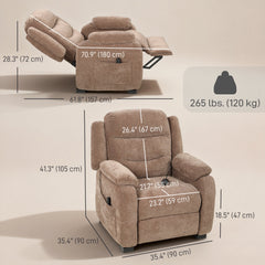 Massage Recliner Chair, Power Recliner with Quiet Brushless Motor, Remote, Pockets, 2 Memory Positions, Beige