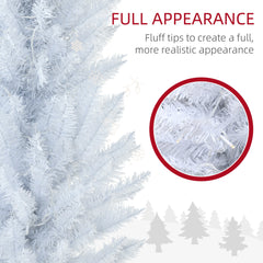 6' Pre Lit Artificial Pencil Christmas Trees, Xmas Tree with Realistic Branches and Warm White LED Lights, Green