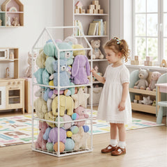 Stuffed Animal Storage Organizer, Teddy Toy Storage Organizer with Waterproof Bottom for Playroom, Nursery, 47x47x132cm