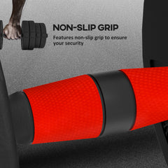 44lbs 2-in-1 Adjustable Dumbbells Weight Set, Dumbbell Hand Weights Barbell for Body Fitness, Lifting Training for Home, Office, Gym, Black and Red