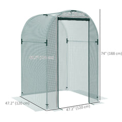 Galvanized Steel Crop Cage, Plant Protection Tent with Zippered Door, 4' x 4', Black
