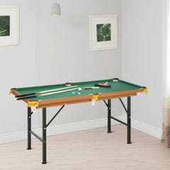 55" Mini Pool Table Portable Billiard Table Includes Cues, Ball, Chalk, Rack, Blue