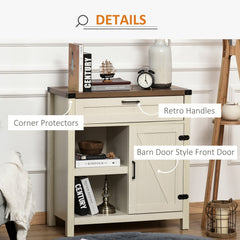 Rustic Barn Door Storage Cabinet Modern Farmhouse Buffet Sideboard for Kitchen & Dining Room Dark Oak