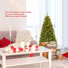 4 FT Pre-Lit Artificial Christmas Tree, Hinged Tabletop Xmas Tree with 11 Light Modes
