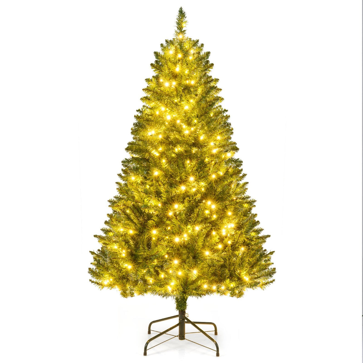 5 FT Pre-Lit Hinged Christmas Tree with 510 Tips, 400 Warm White LEDs, 7 Modes and Memory