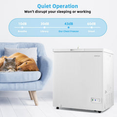 3.5/5 Cu.ft Compact Chest Freezer with Removable Storage Basket-5 Cubic Feet