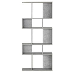 5 Cube Ladder Bookshelf and Corner Display Rack, Grey Concrete Look