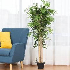 5 Foot Artificial Bamboo Tree, 8 Trunk Silk Bamboo in a 7 Inch Planter