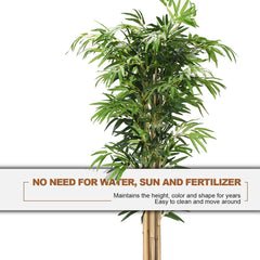 5 Foot Artificial Bamboo Tree, 8 Trunk Silk Bamboo in a 7 Inch Planter