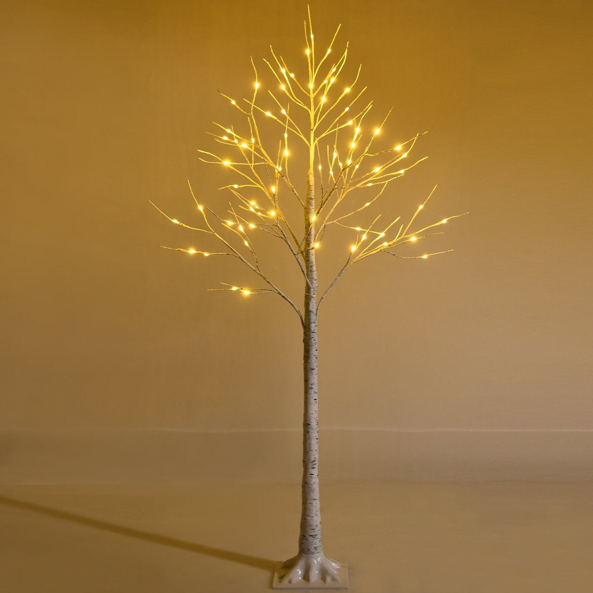 5 FT Pre-Lit White Birch Twig Tree with 72 LED Lights and Bendable Branches