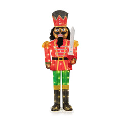 5 FT Giant Nutcracker with Glitter Sword for Outdoor