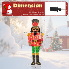 5 FT Giant Nutcracker with Glitter Sword for Outdoor