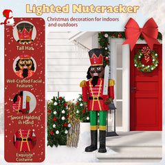 5 FT Giant Nutcracker with Glitter Sword for Outdoor