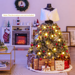 5 FT Pre-Lit Snowy Mannequin Dress Form Christmas Tree with 465 Tips, 36 Pine Cones and 50 Light Balls