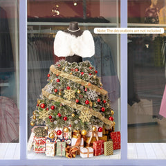 5 FT Pre-Lit Snowy Mannequin Dress Form Christmas Tree with 465 Tips, 36 Pine Cones and 50 Light Balls