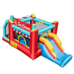 5-in-1 Ice Cream Inflatable Bounce House with Ball Pit and Slide without Blower