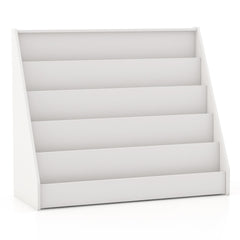 5-Tier Kids Bookshelf with Deep Compartments and Stable Baby Book Case-White