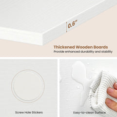 5-Tier Wall Mounted Shelf Unit with Wood Grain-White