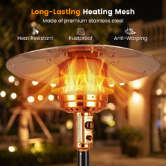 50 000 BTU Patio Propane Gas Heater with Stainless Steel Burner-Black
