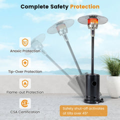 50 000 BTU Patio Propane Gas Heater with Stainless Steel Burner-Black