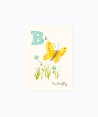 Sea Urchin Studio ABC Wall Art for Kids, B/Butterfly