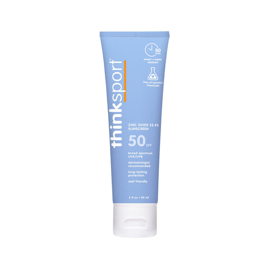Thinksport SPF 50+ Mineral Sunscreen Lotion, 3oz , White