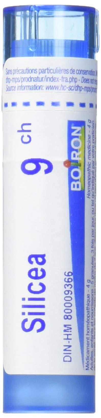 Boiron Silicea 9ch,Homeopathic medicine. Each tube contains 4 g (approximately 80 pellets)
