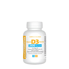 Prairie Naturals Vitamin D3 Cholecalciferol 2,500 IU in Organic Extra-Virgin Olive Oil Softgel - 90 Count