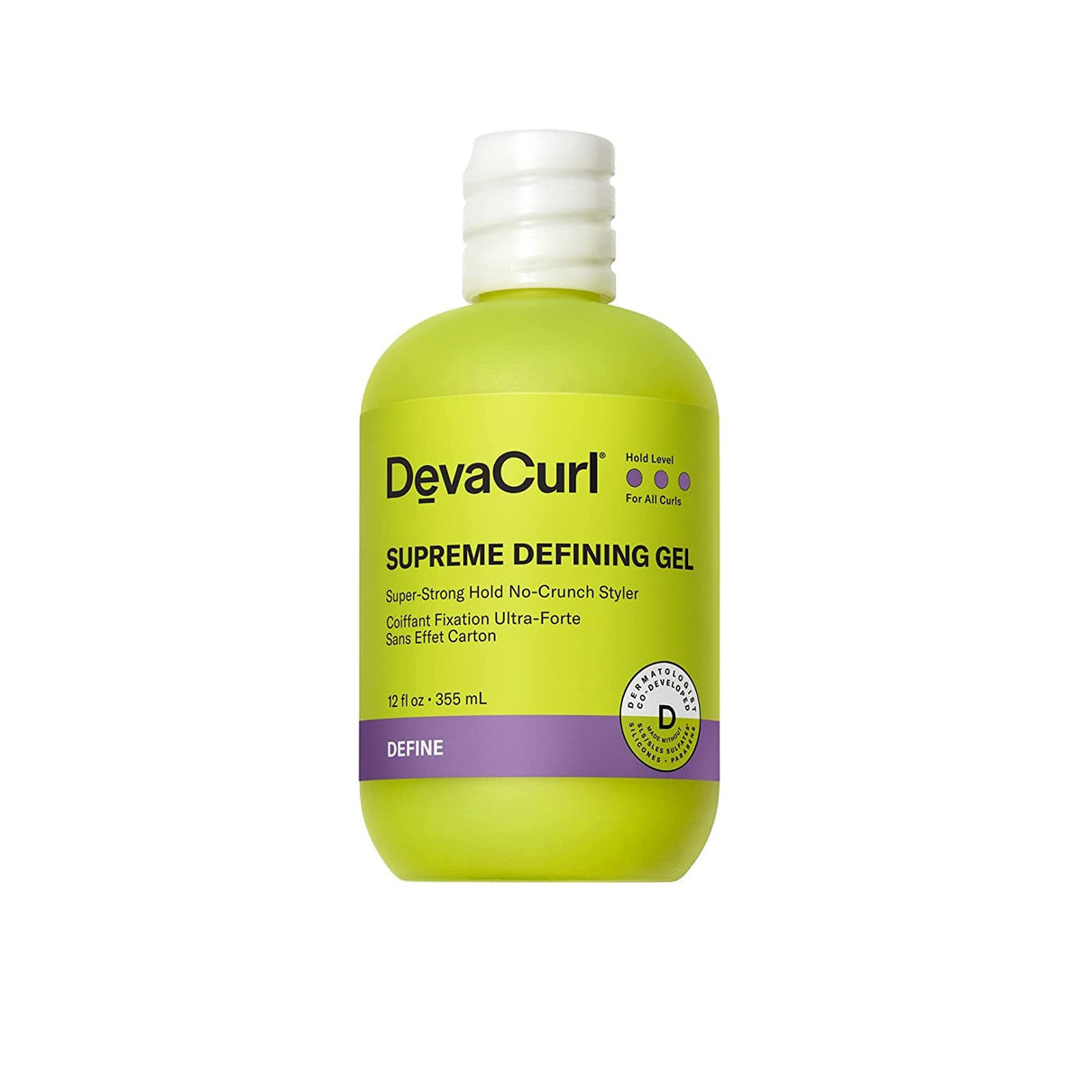 DevaCurl Supreme Defining Curl Gel Super Strong Hold No-Crunch Styler, Sulfate Free Hair Gel for Curly, Medium to Coarse Waves and Coils