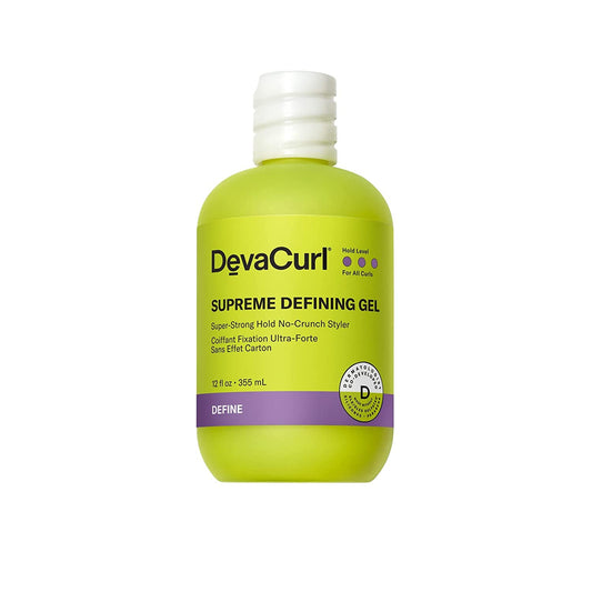 DevaCurl Supreme Defining Curl Gel Super Strong Hold No-Crunch Styler, Sulfate Free Hair Gel for Curly, Medium to Coarse Waves and Coils