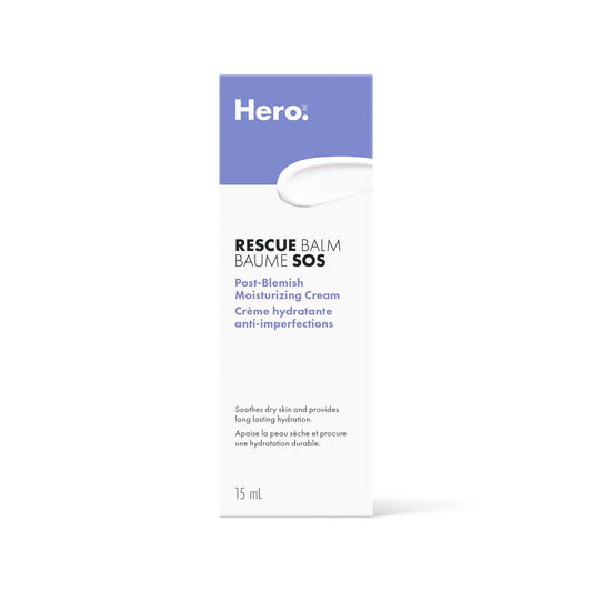 Hero Cosmetics Rescue Balm Post-Blemish Cream – Moisturizing & Soothes Dry, Sensitive Skin, Hydrating Formula, Non-Comedogenic Cream, Dermatologist Tested, 15ml (Pack of 1)