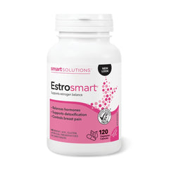 Smart Solutions Estrosmart Vegetarian Capsules, Balances Hormones, Supports Estrogen Metabolism, and Controls Breast Pain. With Calcium D-Glucarate, and DIM, Gluten-Free, Soy-Free, No Artificial Preservatives or Sweeteners, 120 Count
