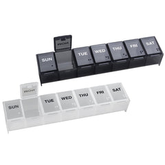EZY DOSE Weekly (7-Day) Pill Organizer, Vitamin Planner, And Medicine Box, Large Compartments, Includes One Black and One White - Made In The USA