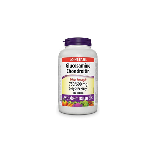 Webber Naturals Glucosamine Chondroitin MSM, Regular Strength, 120 Capsules, Helps Relieve Joint Pain Associated with Osteoarthritis, Non-GMO, Gluten and Dairy Free
