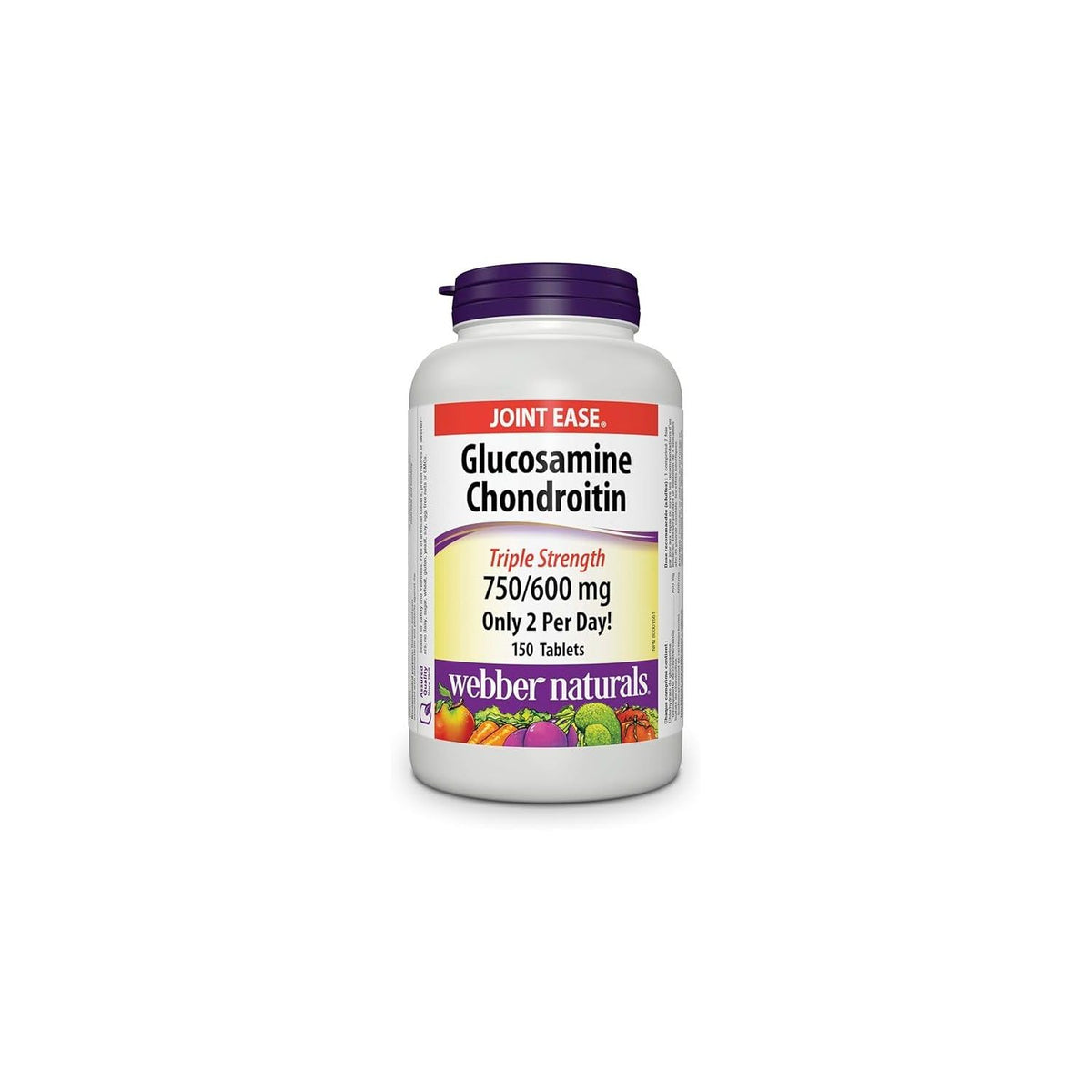 Webber Naturals Glucosamine Chondroitin MSM, Regular Strength, 120 Capsules, Helps Relieve Joint Pain Associated with Osteoarthritis, Non-GMO, Gluten and Dairy Free