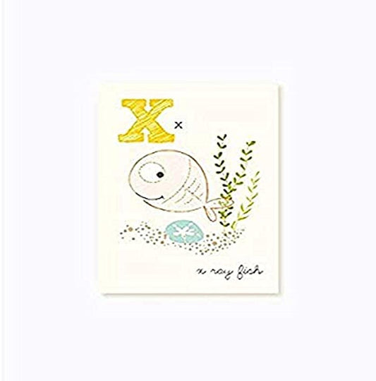 Sea Urchin Studio ABC Wall Art for Kids, X/X-Ray Fish