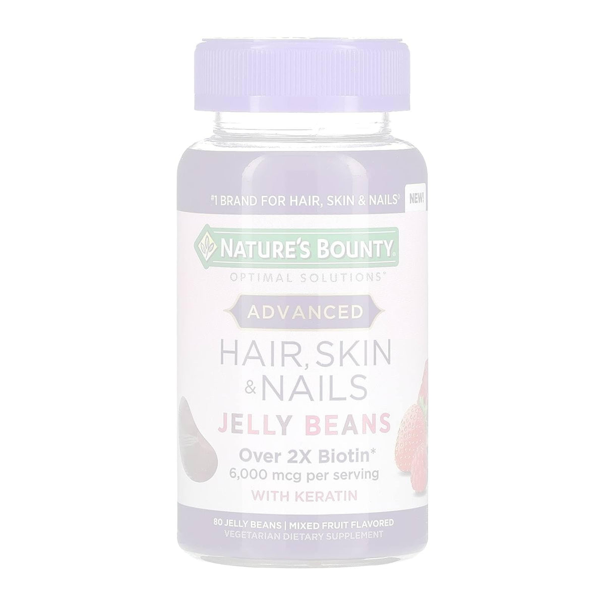 Nature's Bounty Hair, Skin and Nails VitaBeans, with Biotin & Vitamins A, C, & E, 80 Chewables