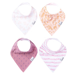 Copper Pearl Baby Bandana Drool Bibs for Drooling and Teething 4 Pack Gift Set for Girls, "Lola"