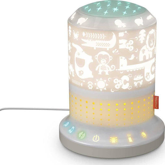 Fisher-Price Baby Sound Machine Deluxe Smart Connect Soother, Customizable Music Lights & Timers for Newborns Ages 0+ Months