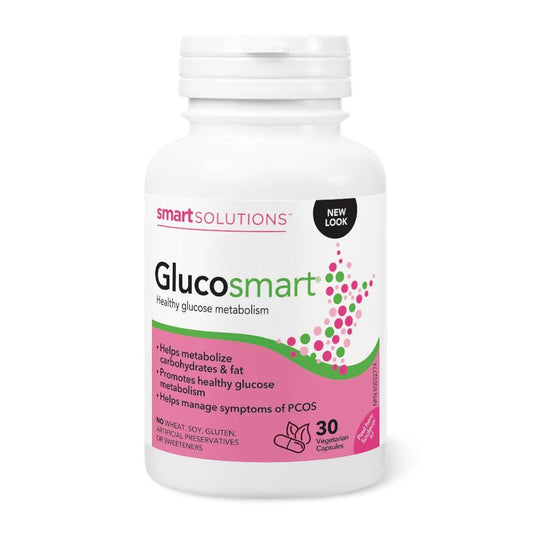 Smart Solutions Glucosmart Capsules, Promotes a Healthy Glucose Metabolism and Helps Manage Symptoms of PCOS. With 600 mg D-Chiro-Inositol, Gluten-Free, Soy-Free, No Artificial Preservatives or Sweeteners, 30 Count
