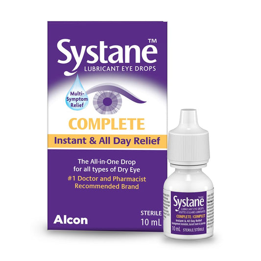 Systane Complete Lubricant Eye Drops For Dry Eyes, All-In-One Drops For All Types Of Dryness Multi-Symptom Relief, Relief from Extended Screen Time - 10 ml
