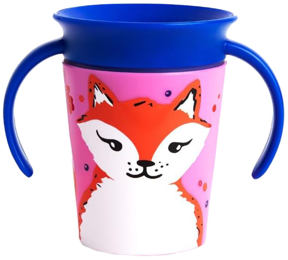 Munchkin Miracle 360˚ Wildlove Trainer Cup with Handles, 6 Ounce, Fox, 1 Pack