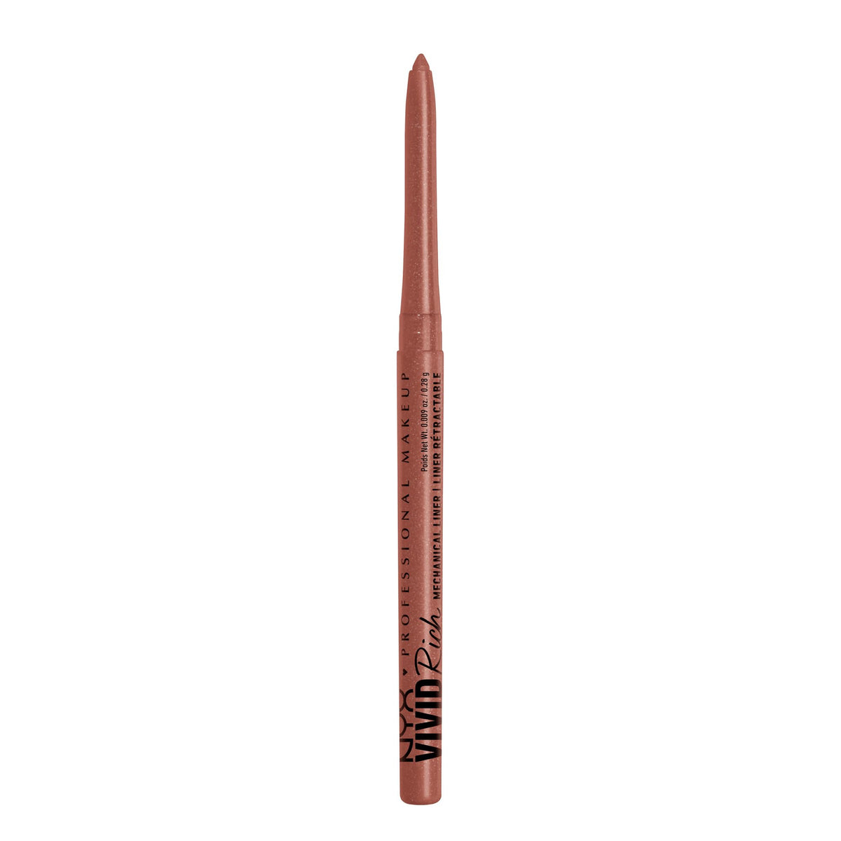 NYX PROFESSIONAL MAKEUP, Vivid Rich Mechanical Pencil, Eyeliner, Rich shades, Vegan Formula - Spicy Pearl (Shimmery Amber)